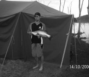 The first legal barra caught for the weekend was landed by Dean Sutton and went 62cm.